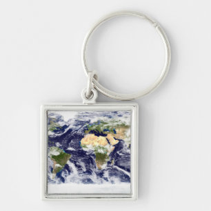 Echte kleurenfoto van de hele aarde sleutelhanger