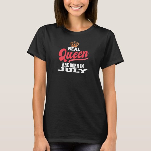 Echte koningin geboren in juli 2010 t-shirt (Voorkant)