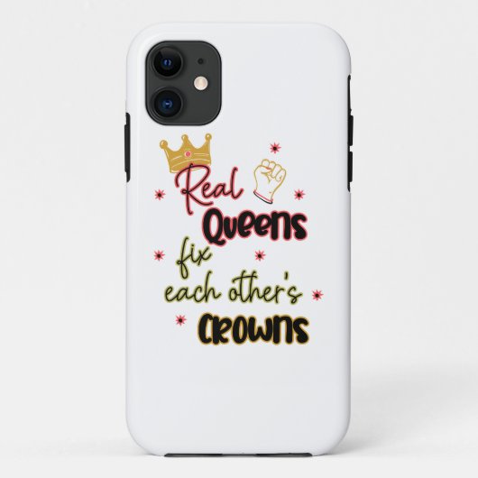 Echte koninginnen maken elkaars kronen vast Case-Mate iPhone case (Achterkant)
