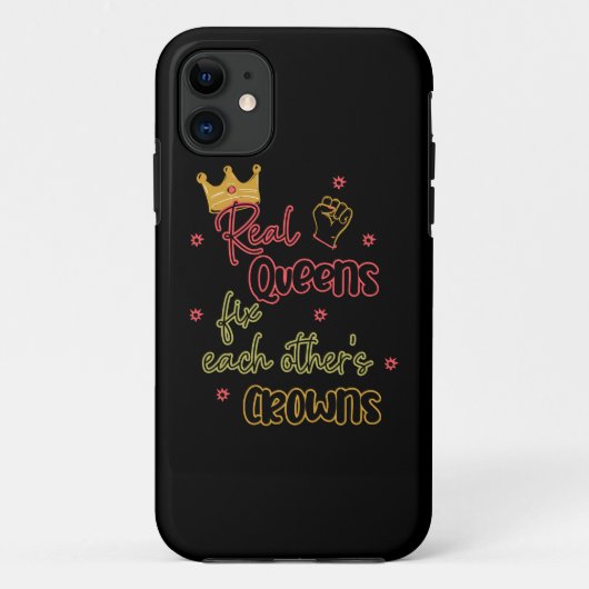 Echte koninginnen maken elkaars kronen vast Case-Mate iPhone case (Achterkant)