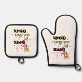 Echte koninginnen maken elkaars kronen vast ovenwant & pannenlap set (Voorkant)