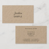 Echte Kraft Paper Elegant Script Moderne Unieke Fi Visitekaartje (Voorkant / Achterkant)
