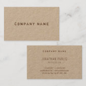 Echte Kraft-papier Elegante distressed Text Sjablo Visitekaartje (Voorkant / Achterkant)