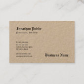 Echte Kraft papier Elegante Sjabloon Nostalgische  Visitekaartje (Achterkant)