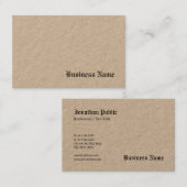 Echte Kraft papier Elegante Sjabloon Nostalgische  Visitekaartje (Voorkant / Achterkant)