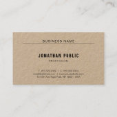 Echte Kraft Papier Moderne Elegante Eenvoudige Sja Visitekaartje (Achterkant)