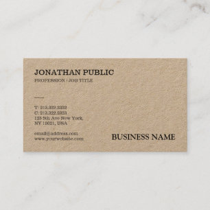 Echte Kraft Papier Professionele Moderne Elegante Visitekaartje