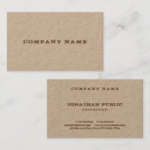 Echte Kraft papier verdrietige tekst Sjabloon luxe Visitekaartje (Voorkant / Achterkant)