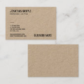 Echte Kraft papier verdrietige tekst Sjabloon Mode Visitekaartje (Voorkant / Achterkant)