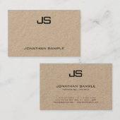 Echte Kraftpapier-Document Moderne Professionele M Visitekaartje (Voorkant / Achterkant)