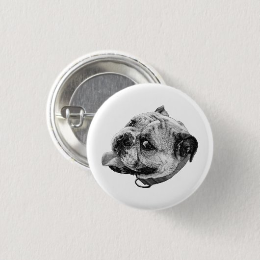 Echte kunstspeld ronde button 3,2 cm (Voorkant /achterkant)
