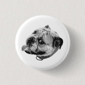 Echte kunstspeld ronde button 3,2 cm (Voorkant)