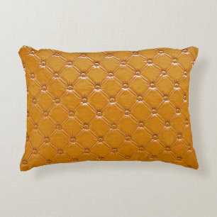 Echte lederen bekleding: decoratief motief. accent kussen