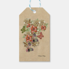 Echte leer en suede art cadeaulabel
