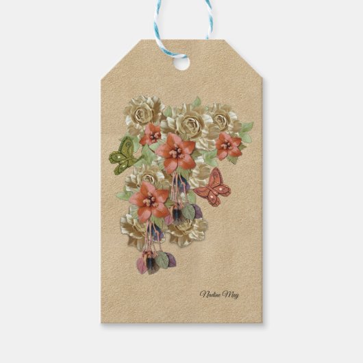 Echte leer en suede art cadeaulabel (Voorkant)