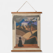 Echte leer en suede art hangend wandkleed (Voorkant)