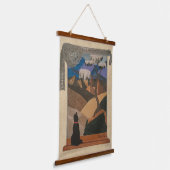 Echte leer en suede art hangend wandkleed (Gebogen)