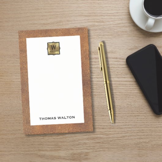 Echte leersoort Monogramnaam Post-it® Notes