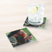 echte leprechaun glazen onderzetter (Schuin)