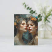 Echte lesbische liefhebbers briefkaart (Staand voorkant)