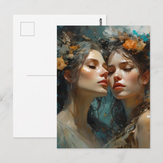 Echte lesbische liefhebbers briefkaart (Voorkant / Achterkant)