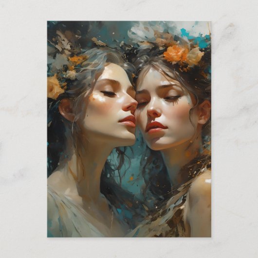 Echte lesbische liefhebbers briefkaart (Voorkant)