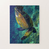 Echte levende zeeen schildpadden legpuzzel (Verticaal)