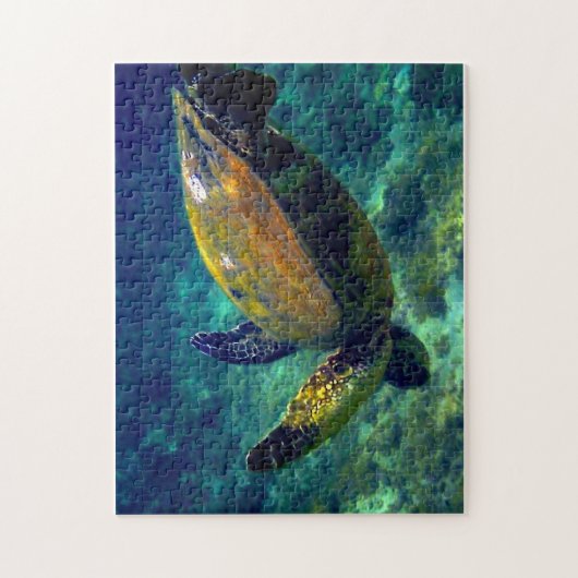 Echte levende zeeen schildpadden legpuzzel (Verticaal)