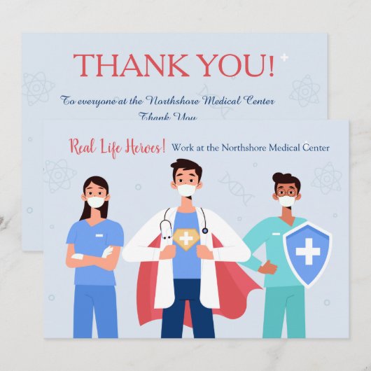 Echte levenshelden Dank je wel Bedankkaart (Voorkant / Achterkant)