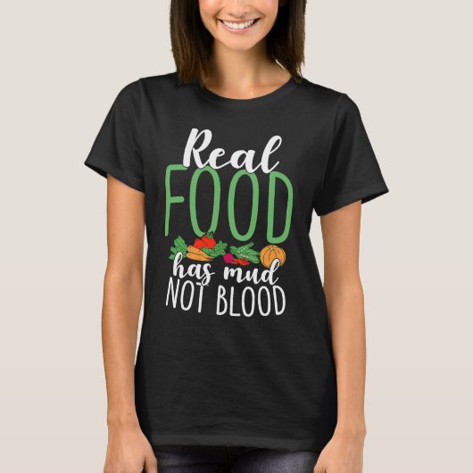 Echte levensmiddelen hebben een gemene vegetarisch t-shirt (Voorkant)