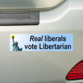 Echte liberalen stemmen Libertarian Bumpersticker (Op auto)