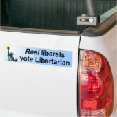 Echte liberalen stemmen Libertarian Bumpersticker (Op Truck)