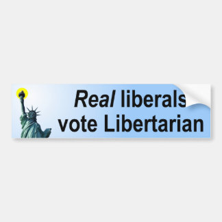 Echte liberalen stemmen Libertarian Bumpersticker
