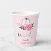 Echte Liefde Blush Roze Pompoen Rustieke Bruidsdou Papieren Bekers (Achterkant)