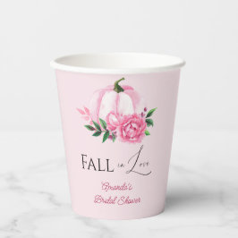 Echte Liefde Blush Roze Pompoen Rustieke Bruidsdou Papieren Bekers