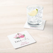 Echte Liefde Blush Roze Pompoen Rustieke Bruidsmei Kartonnen Onderzetters (Insitu)