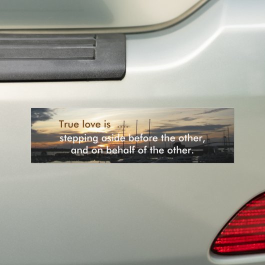 Echte liefde bumpersticker (Op auto)