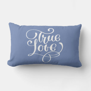 Echte Liefde Citaat Korensla Blauwe Typografie Bru Kussen