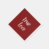 "Echte Liefde" Diep Rode Papieren Servetten (Hoek)