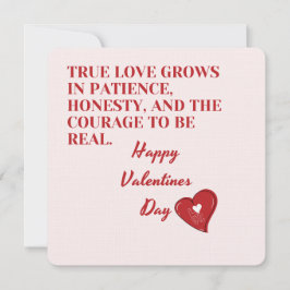 Echte Liefde Groeit Quote Minimalistische Valentij Feestdagenkaart
