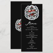 Echte Liefde Hart Tattoo Sticker Bruiloft Menu (Voorkant / Achterkant)