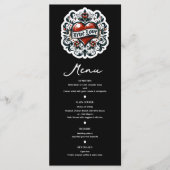 Echte Liefde Hart Tattoo Sticker Bruiloft Menu (Voorkant)