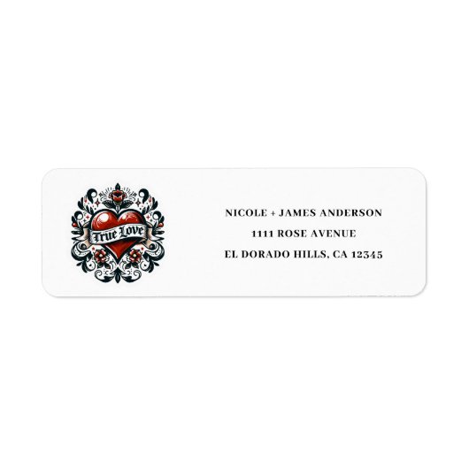 Echte Liefde Hart Tattoo Sticker Huwelijk (Voorkant)
