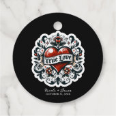 Echte Liefde Hart Tattoo Sticker Huwelijk Bedankjes Labels (Achterkant)