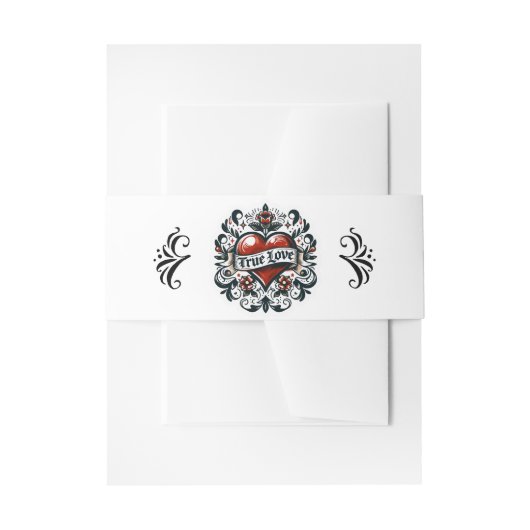 Echte Liefde Hart Tattoo Sticker Huwelijk Uitnodigingen Wikkel (Voorkant Voorbeeld)