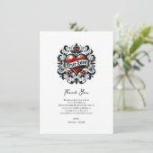 Echte Liefde Hart Tattoo Sticker Trouw Bedankt Kaart (Staand voorkant)