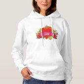 Echte Liefde Hartlint met Bloem Elementen Hoodie (Voorkant)