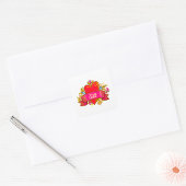Echte Liefde Hartlint met Bloem Elementen Vierkante Sticker