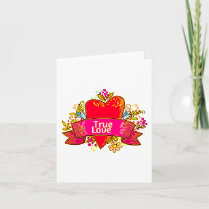 Echte Liefde Hartlint met Bloemmotieven Kaart