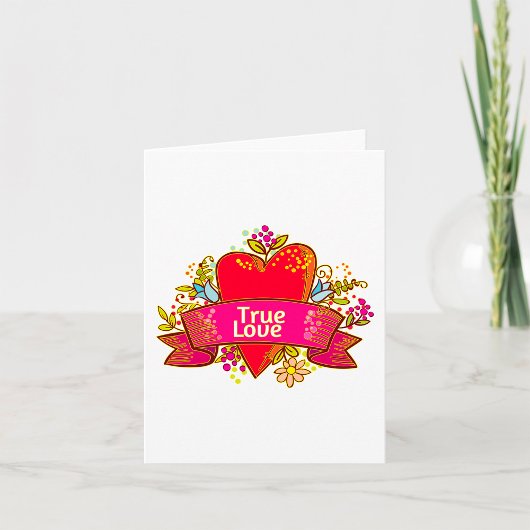 Echte Liefde Hartlint met Bloemmotieven Kaart